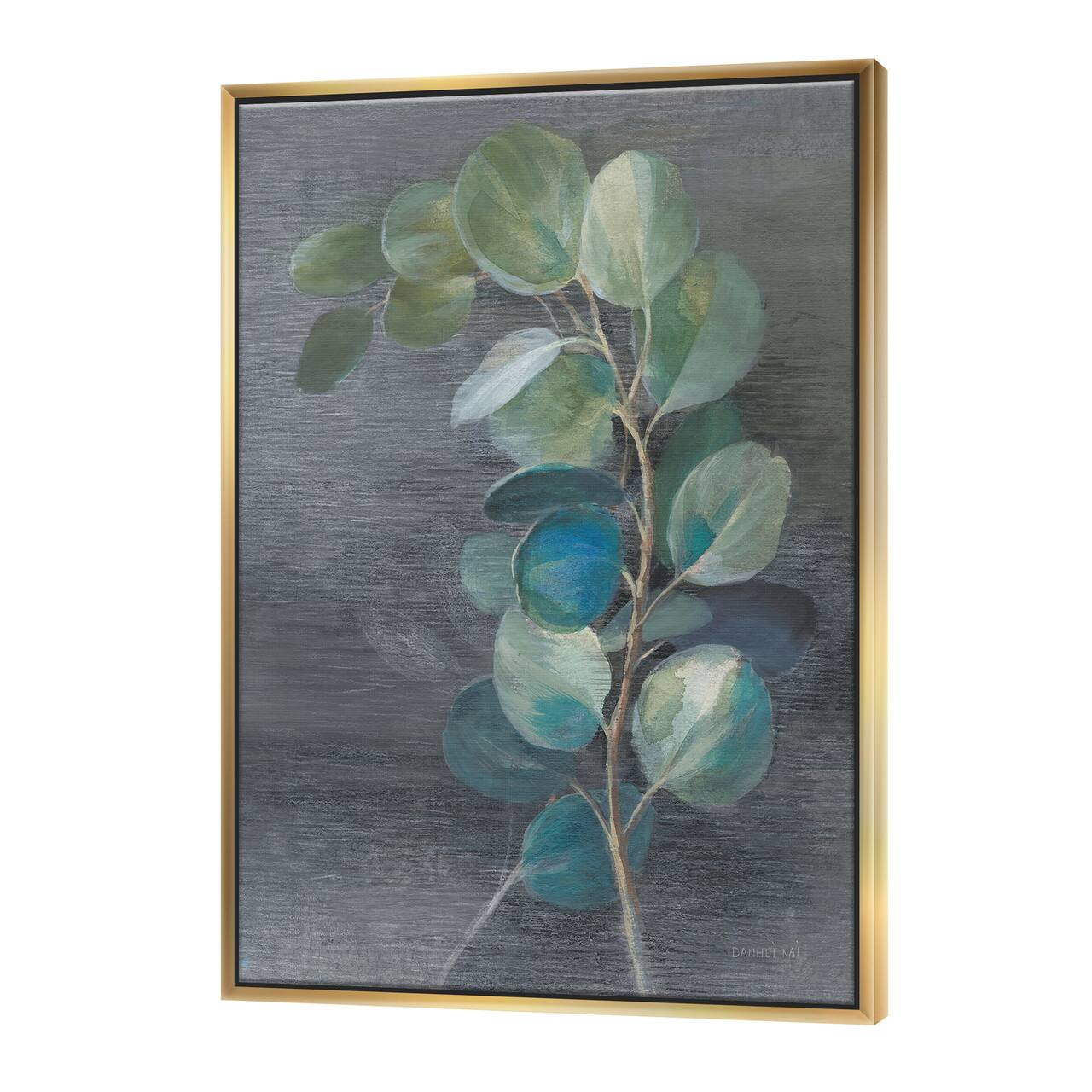 Designart - Fresh leaves II - Traditional Canvas in Gold Frame